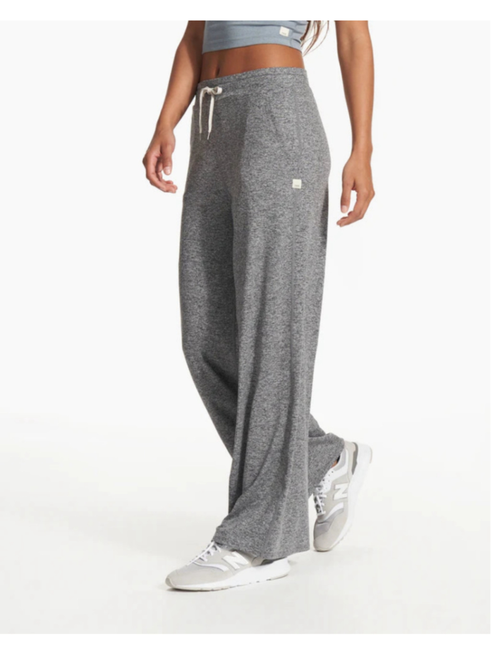 Vuori Women's Halo Wide-leg Jogger Pants Size S Grey White Drawstring